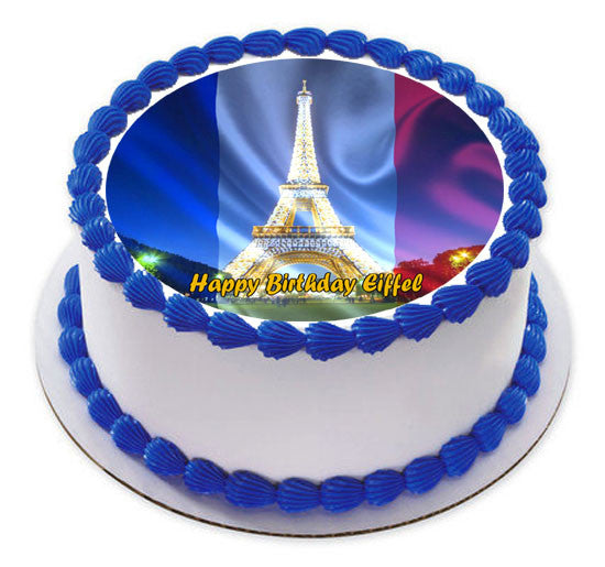Eiffel Tower - Edible Cake Topper OR Cupcake Topper, Decor