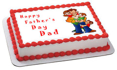 Father's Day 1 Edible Birthday Cake Topper OR Cupcake Topper, Decor - Edible Prints On Cake (Edible Cake &Cupcake Topper)