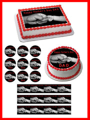 Father's Day 2 Edible Birthday Cake Topper OR Cupcake Topper, Decor - Edible Prints On Cake (Edible Cake &Cupcake Topper)