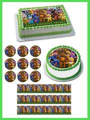 Fnaf World 2 Edible Birthday Cake Topper OR Cupcake Topper, Decor