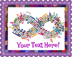 Forever Music - Edible Cake Topper, Cupcake Toppers, Strips
