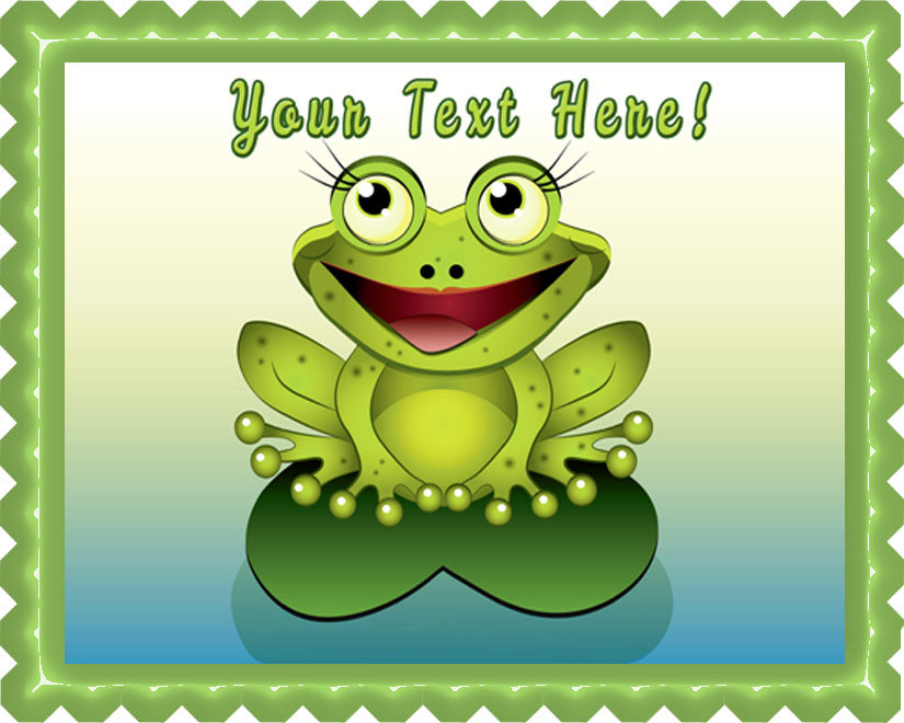 Frog - Edible Cake Topper, Cupcake Toppers, Strips