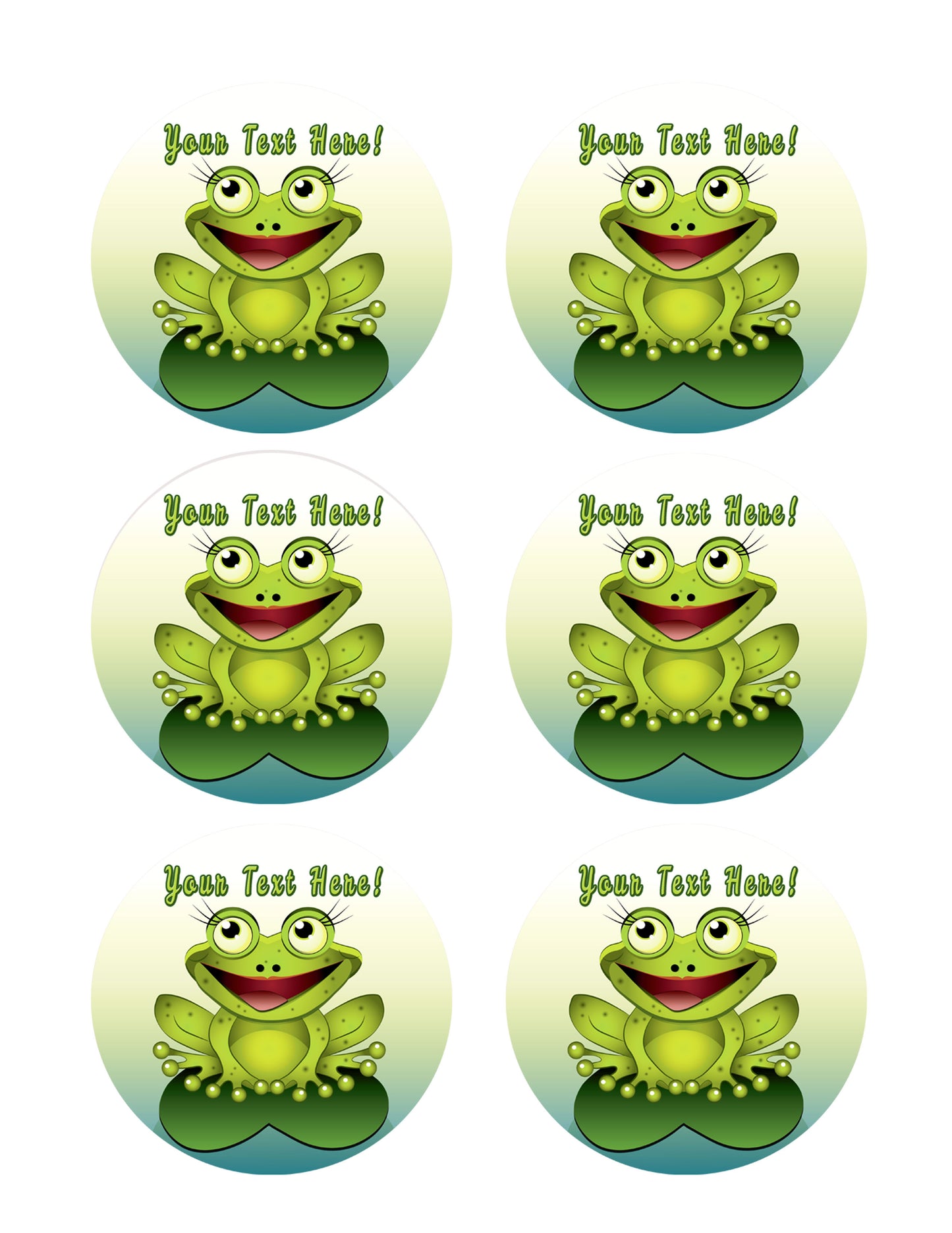 Frog - Edible Cake Topper, Cupcake Toppers, Strips
