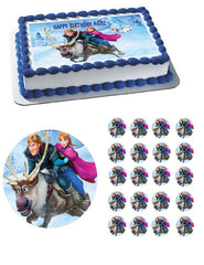 FROZEN 6  Edible Birthday Cake Topper OR Cupcake Topper, Decor - Edible Prints On Cake (Edible Cake &Cupcake Topper)