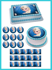 Frozen Elsa Face - Edible Cake Topper OR Cupcake Topper, Decor