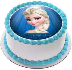 Frozen Elsa Face - Edible Cake Topper OR Cupcake Topper, Decor