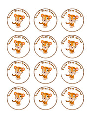 Funny Baby Tiger - Edible Cake Topper, Cupcake Toppers, Strips