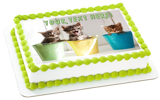 Funny Kittens - Edible Cake Topper, Cupcake Toppers, Strips
