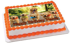GOLDEN RETRIEVER Dog Puppy - Edible Cake Topper OR Cupcake Topper, Decor