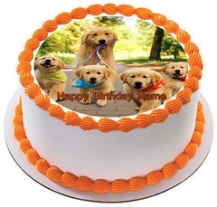 GOLDEN RETRIEVER Dog Puppy - Edible Cake Topper OR Cupcake Topper, Decor