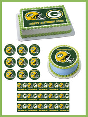 GREEN BAY PACKERS - Edible Cake Topper OR Cupcake Topper, Decor