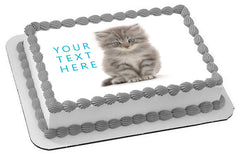 Kitten Cat (Nr2) - Edible Cake Topper OR Cupcake Topper, Decor