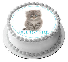 Kitten Cat (Nr2) - Edible Cake Topper OR Cupcake Topper, Decor