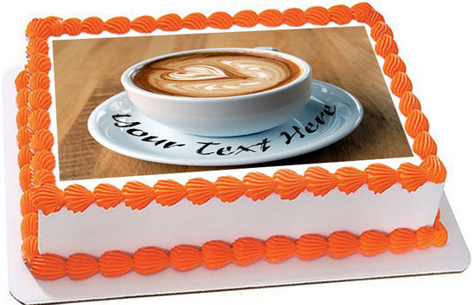 Heart Latte Art - Edible Cake Topper, Cupcake Toppers, Strips