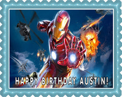 Iron Man - Edible Birthday Cake Topper OR Cupcake Topper, Decor