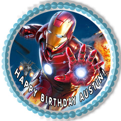 Iron Man - Edible Birthday Cake Topper OR Cupcake Topper, Decor