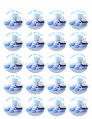 Its a Boy Blue Baby Shower - Edible Cake Topper, Cupcake Toppers, Strips