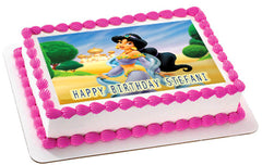 JASMINE Edible Birthday Cake Topper OR Cupcake Topper, Decor - Edible Prints On Cake (Edible Cake &Cupcake Topper)