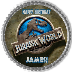 Jurassic World 1 Edible Birthday Cake Topper OR Cupcake Topper, Decor - Edible Prints On Cake (Edible Cake &Cupcake Topper)