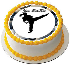 Karate Girl - Edible Cake Topper, Cupcake Toppers, Strips