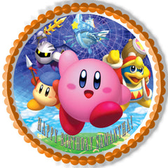 KIRBY - Edible Cake Topper OR Cupcake Topper, Decor