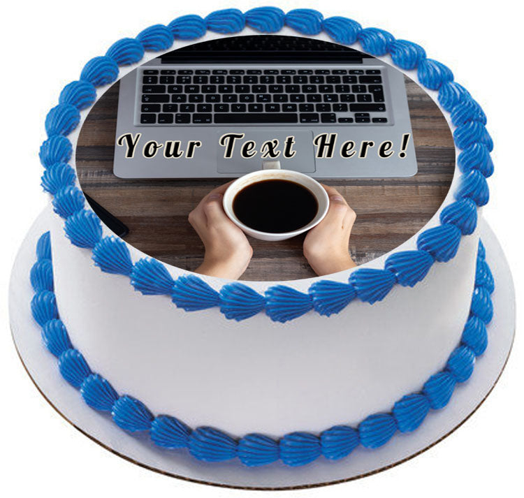 Laptop Keyboard - Edible Cake Topper, Cupcake Toppers, Strips
