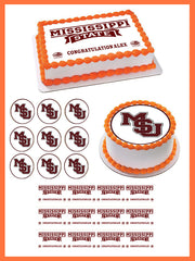 Mississippi State University Edible Birthday Cake Topper OR Cupcake Topper, Decor - Edible Prints On Cake (Edible Cake &Cupcake Topper)