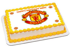 Manchester United Edible Birthday Cake Topper OR Cupcake Topper, Decor - Edible Prints On Cake (Edible Cake &Cupcake Topper)