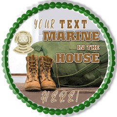 Marine in the House - Edible Cake Topper, Cupcake Toppers, Strips