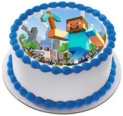 MINECRAFT Characters 1 Edible Birthday Cake Topper OR Cupcake Topper, Decor - Edible Prints On Cake (Edible Cake &Cupcake Topper)