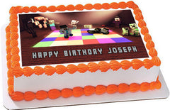Minecraft Disco - Edible Cake Topper OR Cupcake Topper, Decor