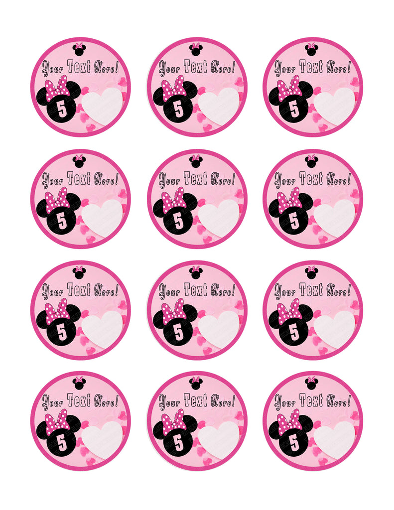Pink Minnie Mouse Inspired - Edible Cake Topper, Cupcake Toppers, Stri –  Edible Prints On Cake (EPoC)