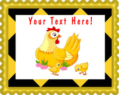 Mother Hen with its Baby Chicks - Edible Cake Topper, Cupcake Toppers, Strips