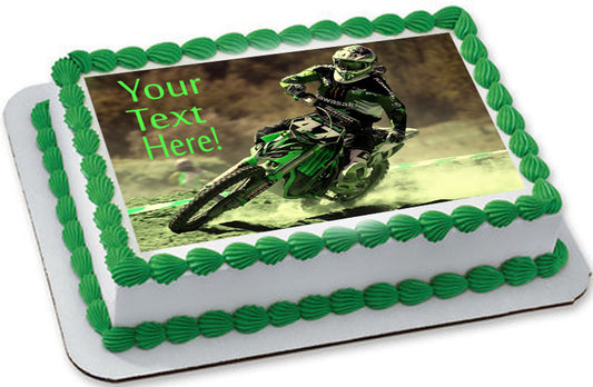 Motocross Racer - Edible Cake Topper, Cupcake Toppers, Strips