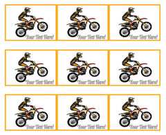 Motocross Rider Jumping - Edible Cake Topper, Cupcake Toppers, Strips