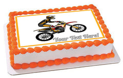 Motocross Rider Jumping - Edible Cake Topper, Cupcake Toppers, Strips