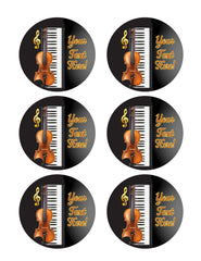 Music Instruments - Edible Cake Topper, Cupcake Toppers, Strips