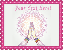 Namaste Decorated Hands Clasped - Edible Cake Topper, Cupcake Toppers, Strips