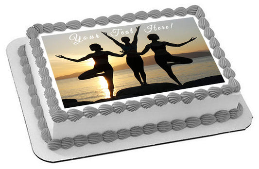 Namaste Yoga - Edible Cake Topper, Cupcake Toppers, Strips