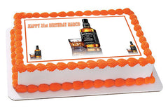 Whiskey Bottle Edible Birthday Cake Topper OR Cupcake Topper, Decor - Edible Prints On Cake (Edible Cake &Cupcake Topper)