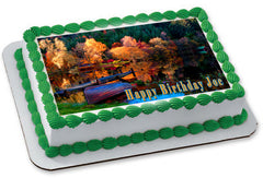 Natur - Autumn Edible Birthday Cake Topper OR Cupcake Topper, Decor - Edible Prints On Cake (Edible Cake &Cupcake Topper)