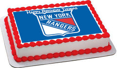 New York Rangers Edible Birthday Cake Topper OR Cupcake Topper, Decor - Edible Prints On Cake (Edible Cake &Cupcake Topper)