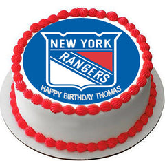 New York Rangers Edible Birthday Cake Topper OR Cupcake Topper, Decor - Edible Prints On Cake (Edible Cake &Cupcake Topper)
