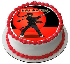 Ninja - Edible Birthday Cake Topper OR Cupcake Topper, Decor