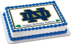 Notre Dame Fighting Irish Edible Birthday Cake Topper OR Cupcake Topper, Decor - Edible Prints On Cake (Edible Cake &Cupcake Topper)