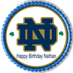 Notre Dame Fighting Irish Edible Birthday Cake Topper OR Cupcake Topper, Decor - Edible Prints On Cake (Edible Cake &Cupcake Topper)