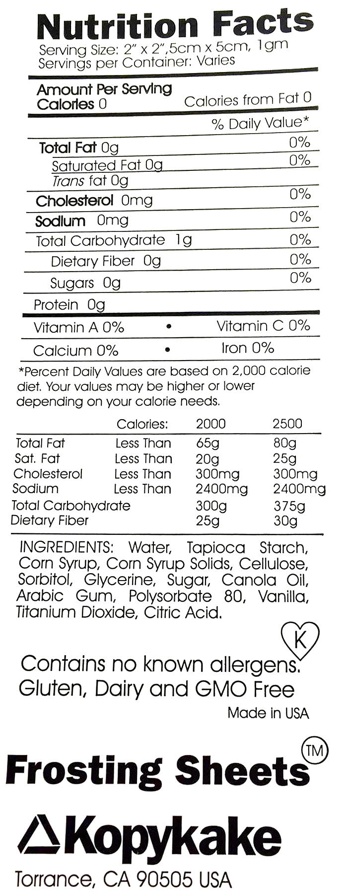 Instructions, Nutrition Facts, Kosher Certificat for edible shelf (not for sell, just info) - Edible Prints On Cake (Edible Cake &Cupcake Topper)