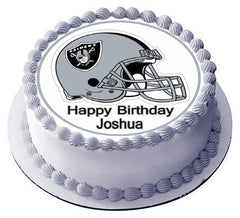 Oakland Raiders Edible Birthday Cake Topper OR Cupcake Topper, Decor - Edible Prints On Cake (Edible Cake &Cupcake Topper)