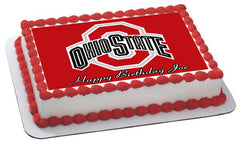 Ohio State Buckeyes - Edible Cake Topper OR Cupcake Topper, Decor