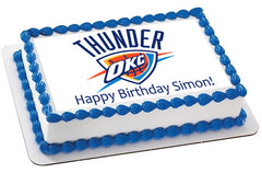 Oklahoma City Thunder Edible Birthday Cake Topper OR Cupcake Topper, Decor - Edible Prints On Cake (Edible Cake &Cupcake Topper)